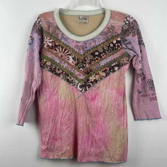 Edista T-shirt multimedia sequined T-shirt size Large - Picture 1 of 10